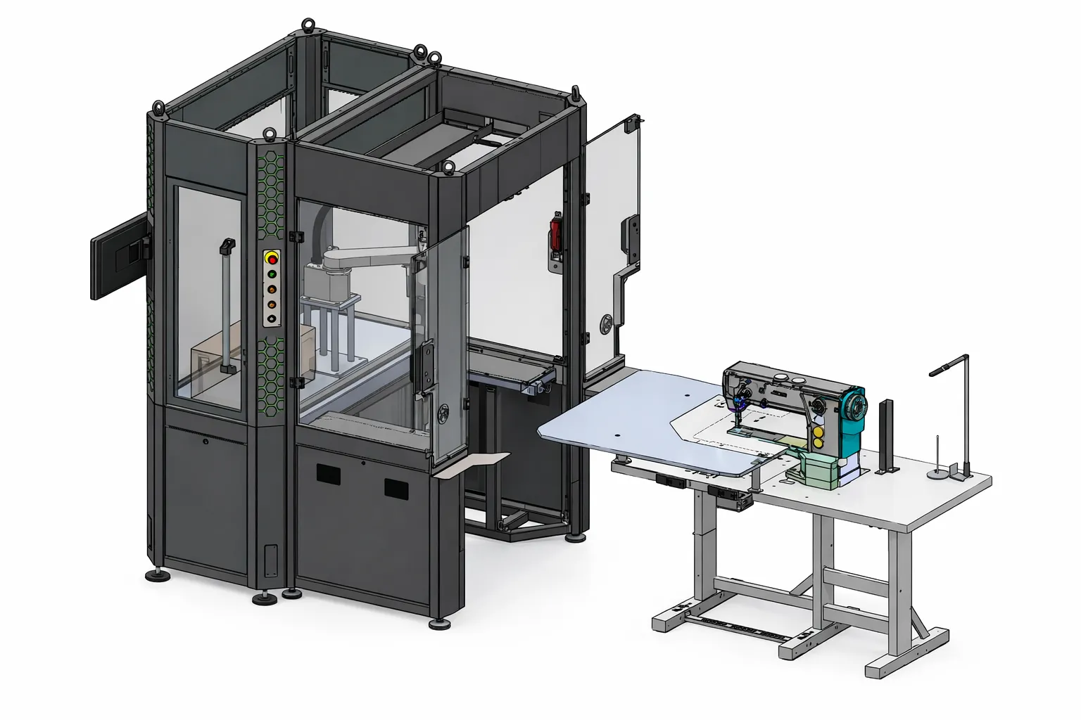 CAD schematic of an ADOTC sewing cell